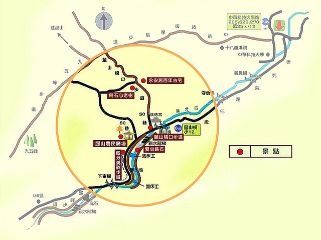 南港區九如社區漫遊地圖。資料來源:北市工務局提供